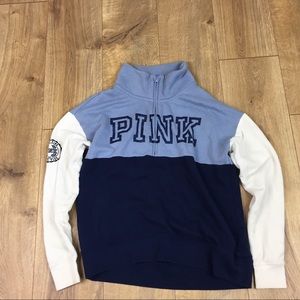 Pink Woman’s Blue And Creme Hoodie
